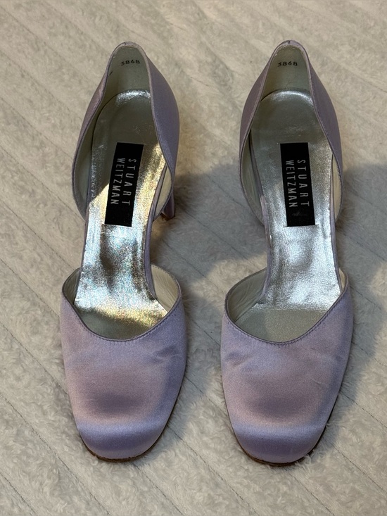 Stuart Weitzman Shoes - Stuart Weitzman Lilac Satin D'Orsay Pumps